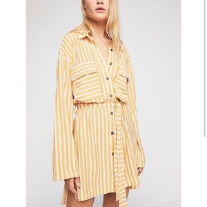 Free people yellow crossroads tunic/dress size XS